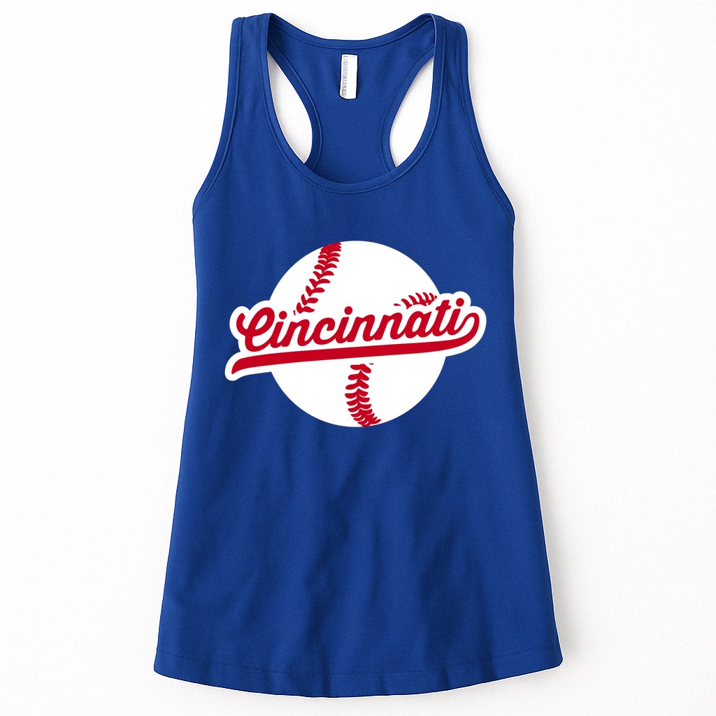 Cincinnati Baseball Vintage Ohio Pride Love City Red Gift Womens Tank Top