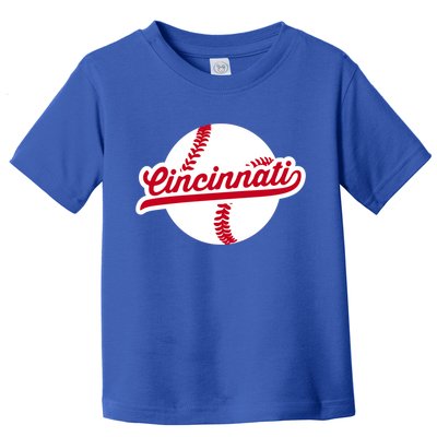 Cincinnati Baseball Vintage Ohio Pride Love City Red Gift Toddler T-Shirt