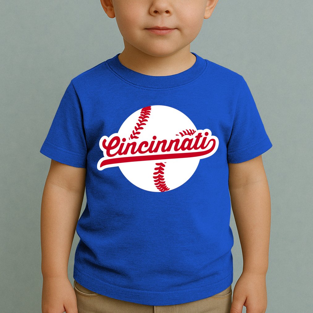 Cincinnati Baseball Vintage Ohio Pride Love City Red Gift Toddler T-Shirt