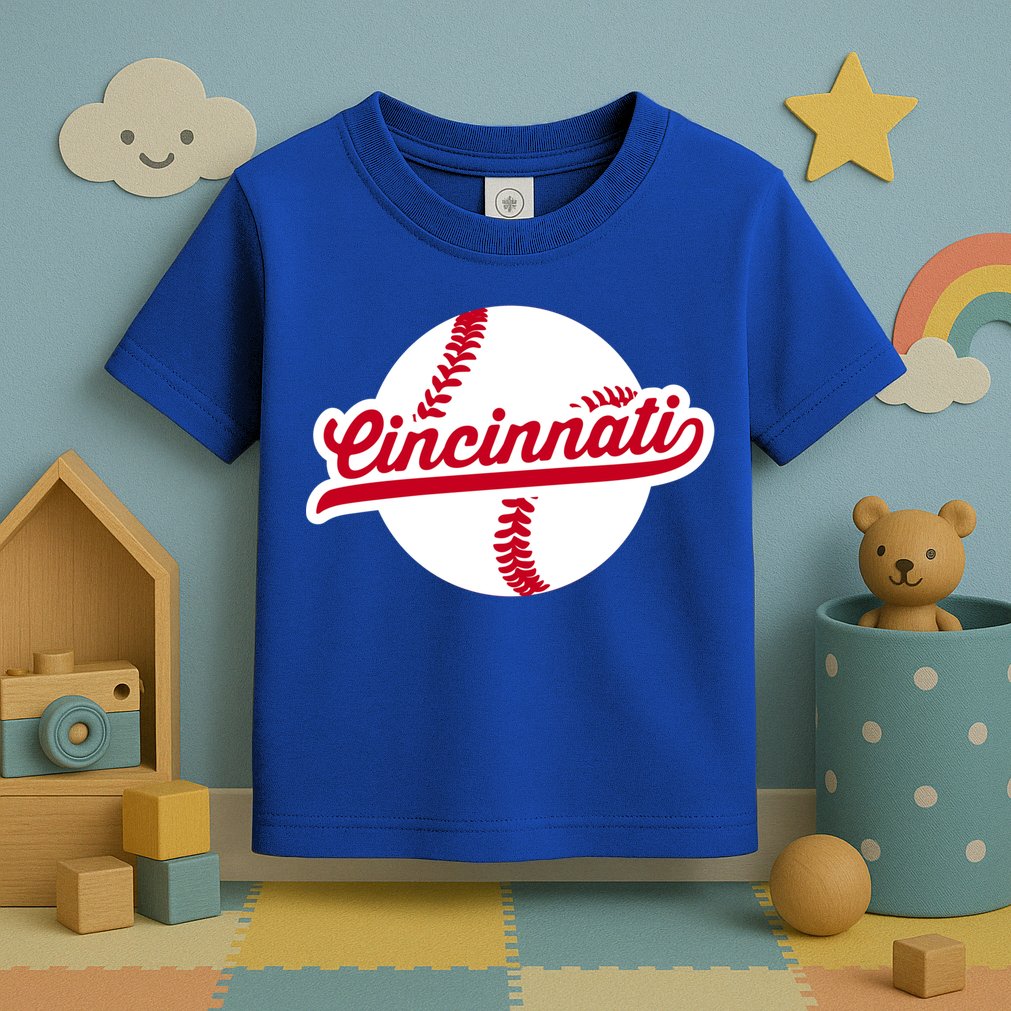 Cincinnati Baseball Vintage Ohio Pride Love City Red Gift Toddler T-Shirt