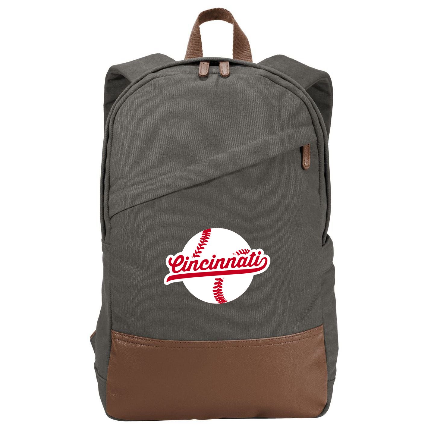 Cincinnati Baseball Vintage Ohio Pride Love City Red Gift Cotton Canvas Backpack