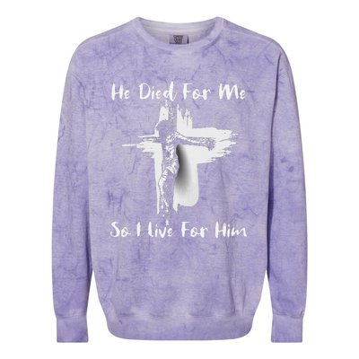 Christian Bible Verse Jesus Died For Me Colorblast Crewneck Sweatshirt