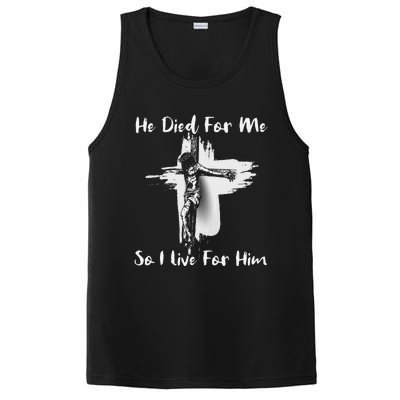 Christian Bible Verse Jesus Died For Me PosiCharge Competitor Tank