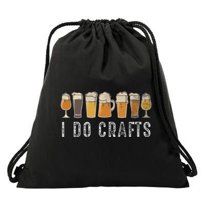 Craft Beer Vintage I Do Crafts Home Brew Art Drawstring Bag