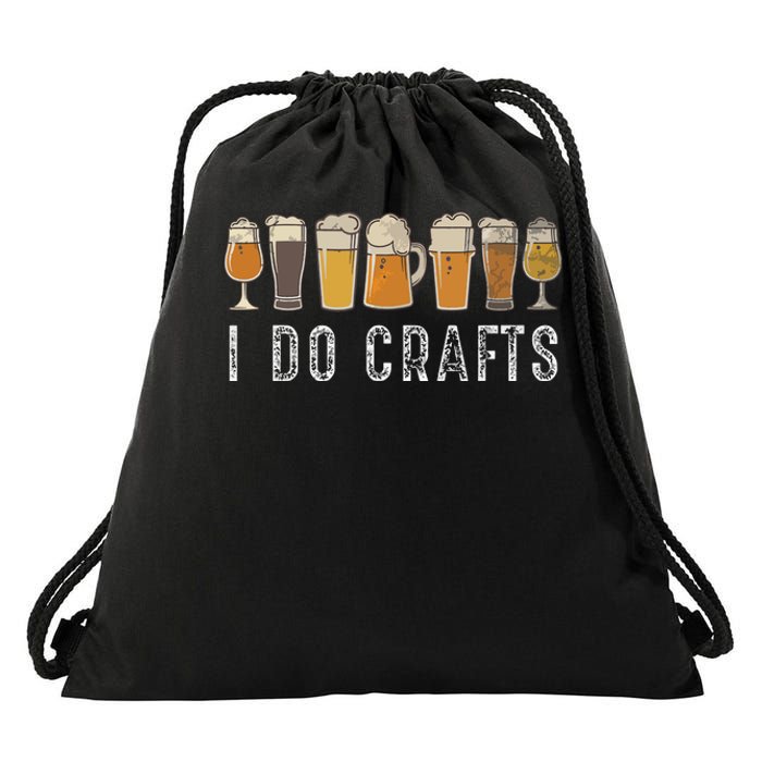 Craft Beer Vintage I Do Crafts Home Brew Art Drawstring Bag