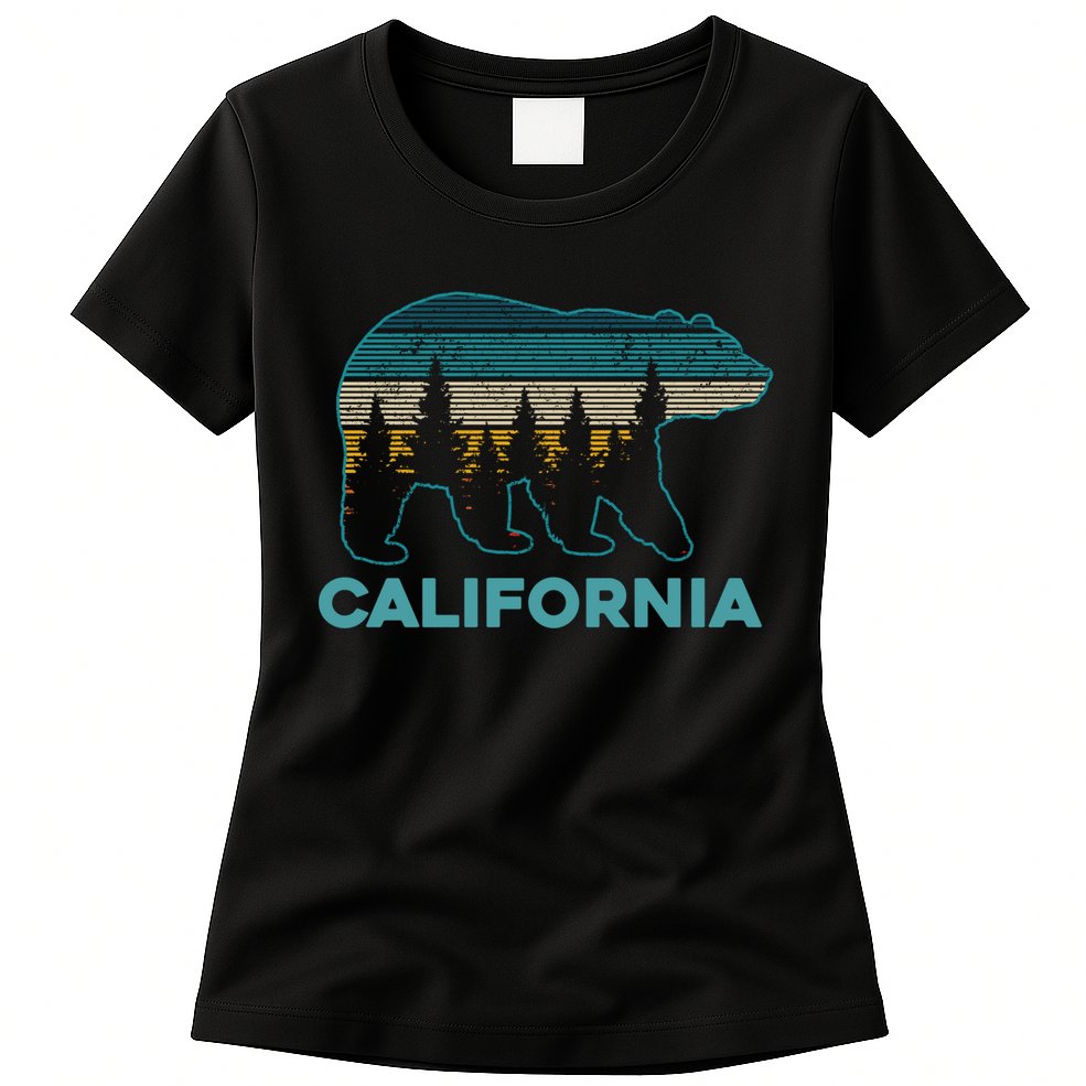 California Bear Vintage Retro Nature Hiking Souvenir Gift Womens T-Shirt
