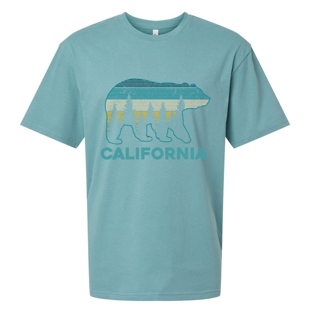 California Bear Vintage Retro Nature Hiking Souvenir Gift Sueded Cloud Jersey T-Shirt
