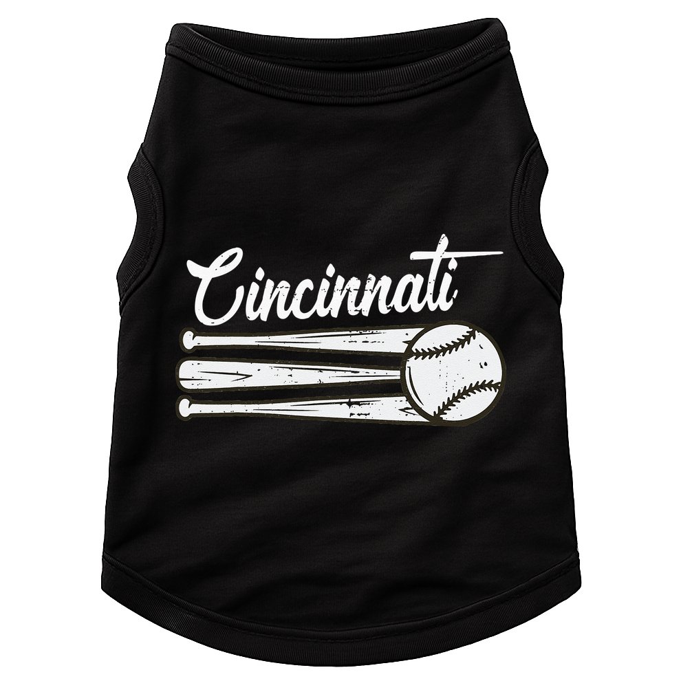 Cincinnati Baseball Vintage Distressed Met At Gameday Doggie Tank