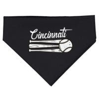 Cincinnati Baseball Vintage Distressed Met At Gameday USA-Made Doggie Bandana