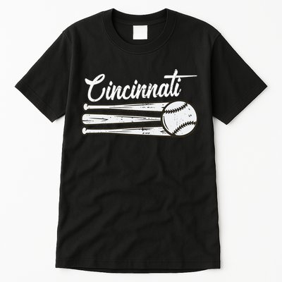Cincinnati Baseball Vintage Distressed Met At Gameday Tall T-Shirt