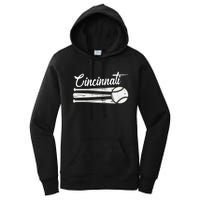 Cincinnati Baseball Vintage Distressed Met At Gameday Women's Pullover Hoodie