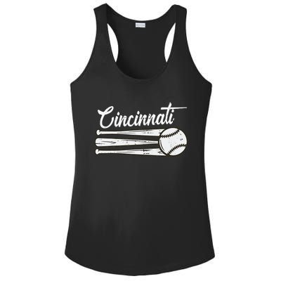 Cincinnati Baseball Vintage Distressed Met At Gameday Ladies PosiCharge Competitor Racerback Tank