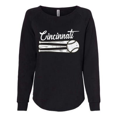 Cincinnati Baseball Vintage Distressed Met At Gameday Womens California Wash Sweatshirt