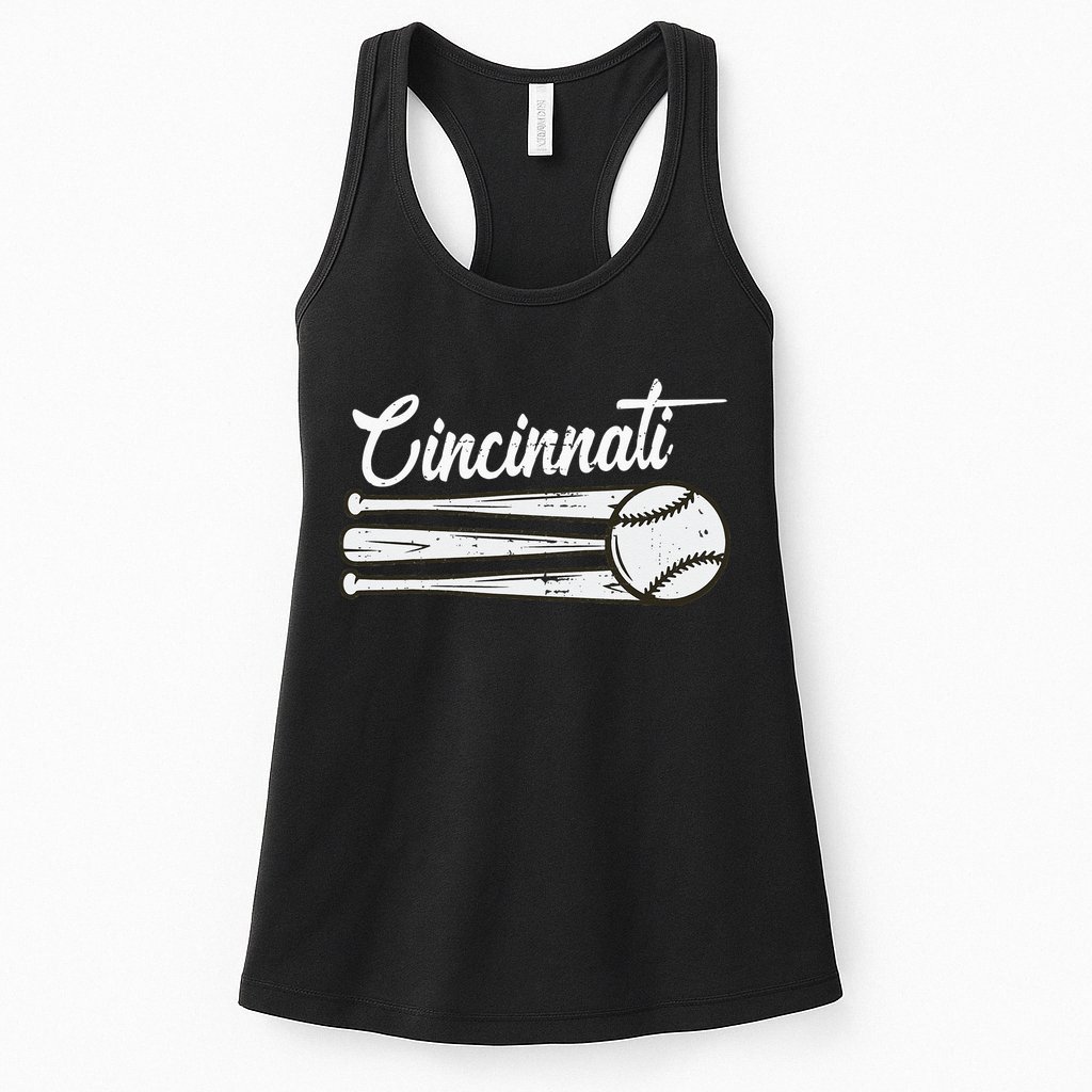 Cincinnati Baseball Vintage Distressed Met At Gameday Womens Tank Top