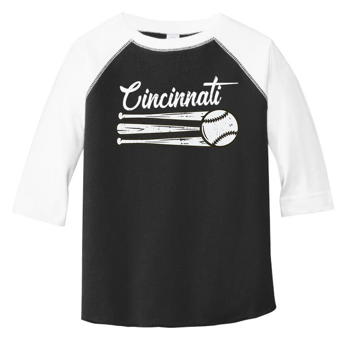 Cincinnati Baseball Vintage Distressed Met At Gameday Toddler Fine Jersey T-Shirt