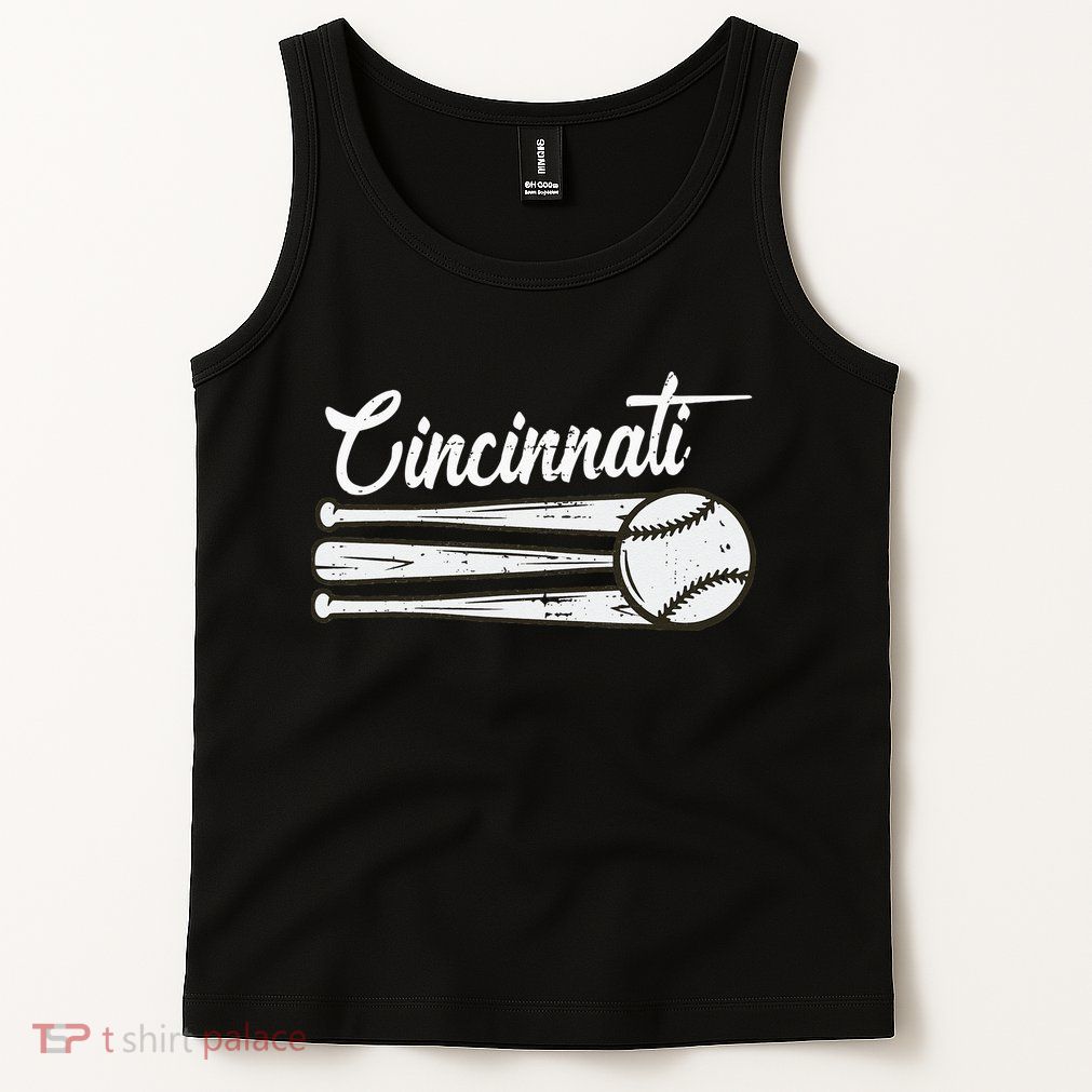Cincinnati Baseball Vintage Distressed Met At Gameday Tank Top