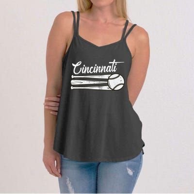 Cincinnati Baseball Vintage Distressed Met At Gameday Women's Strappy Tank