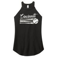 Cincinnati Baseball Vintage Distressed Met At Gameday Women's Perfect Tri Rocker Tank