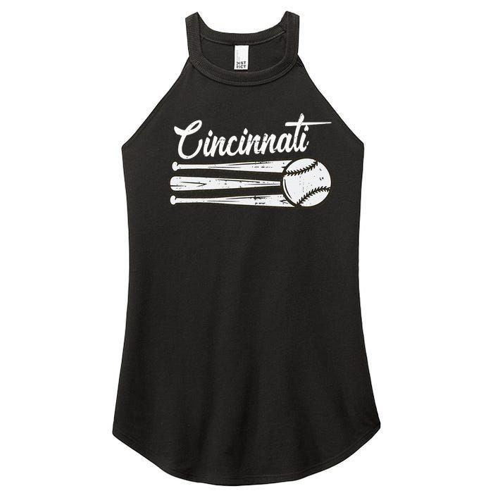 Cincinnati Baseball Vintage Distressed Met At Gameday Women's Perfect Tri Rocker Tank