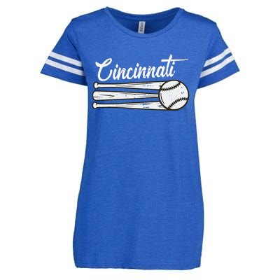 Cincinnati Baseball Vintage Distressed Met At Gameday Enza Ladies Jersey Football T-Shirt