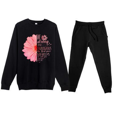 Christian Bible Verse Joshua 19 Flower Premium Crewneck Sweatsuit Set