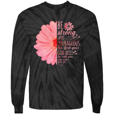 Christian Bible Verse Joshua 19 Flower Tie-Dye Long Sleeve Shirt