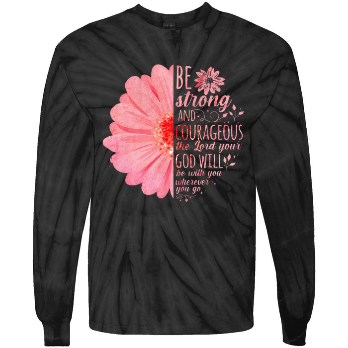 Christian Bible Verse Joshua 19 Flower Tie-Dye Long Sleeve Shirt