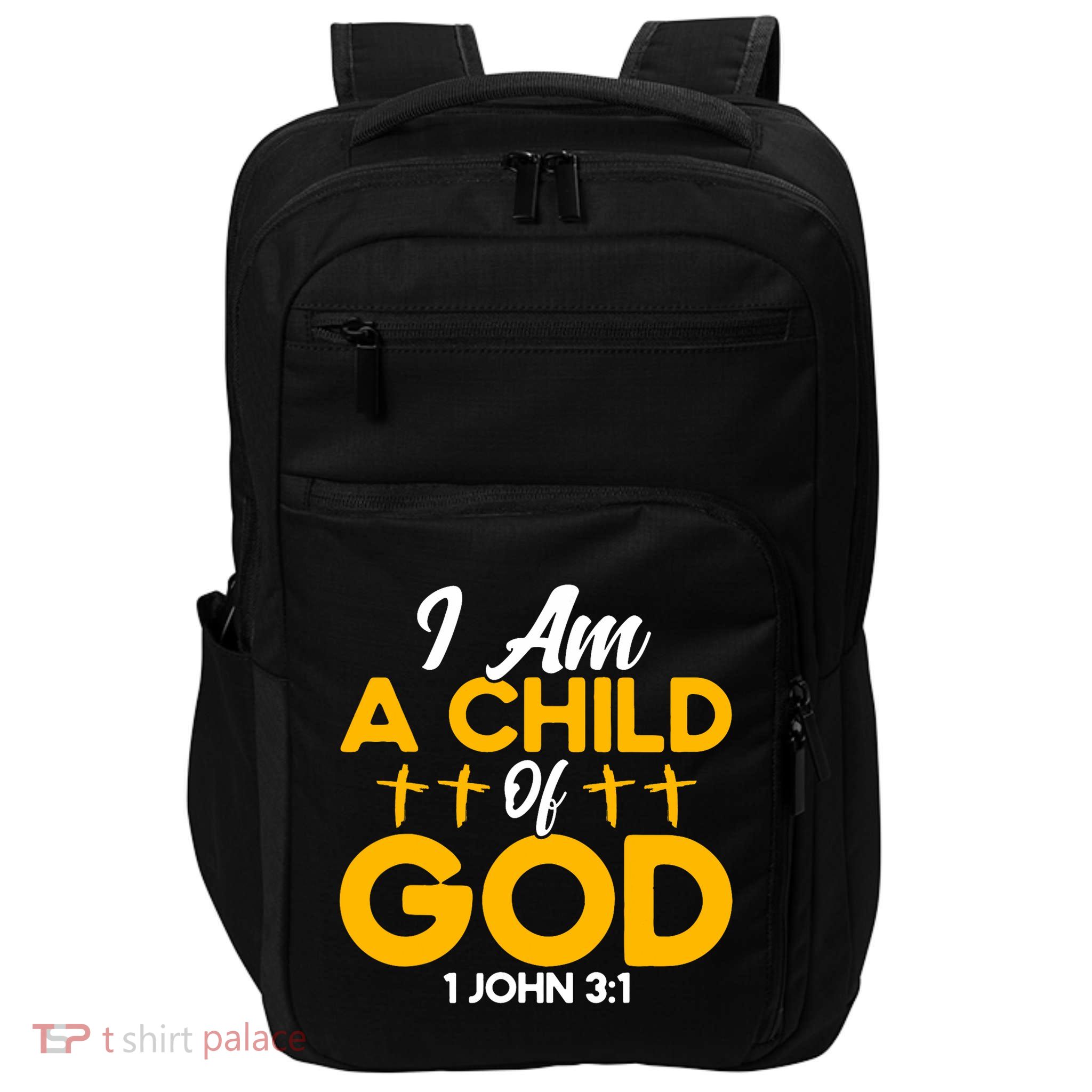 Christian Bible Verse John 31 Child Of God Cross Impact Tech Backpack