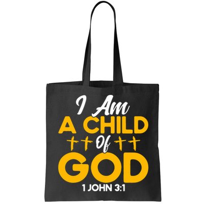 Christian Bible Verse John 31 Child Of God Cross Bag