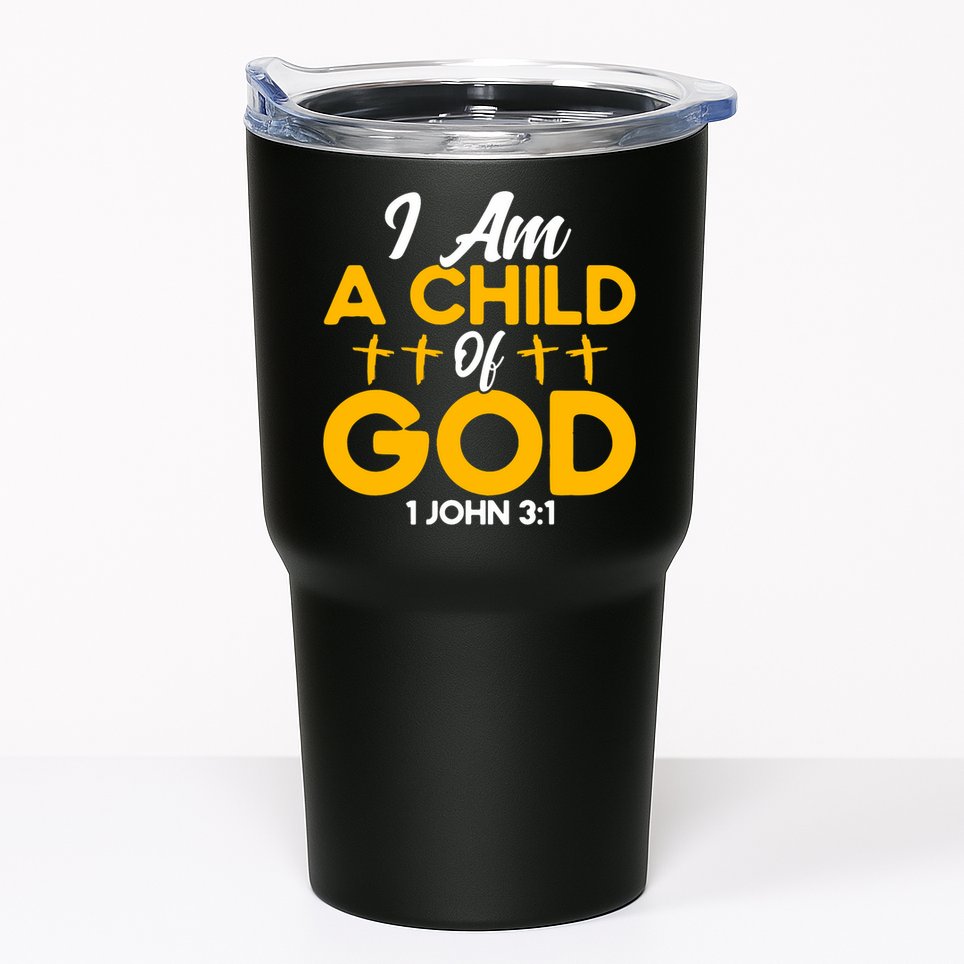 Christian Bible Verse John 31 Child Of God Cross Tumbler