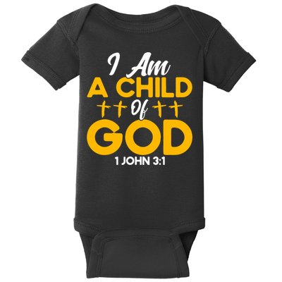 Christian Bible Verse John 31 Child Of God Cross Baby Bodysuit