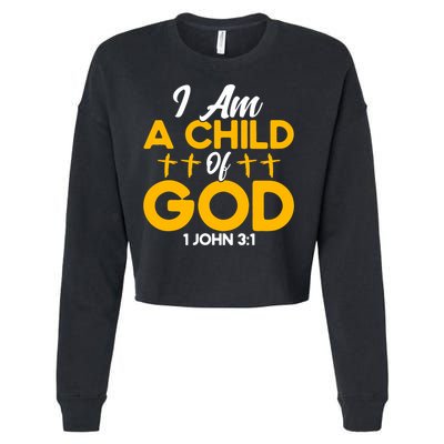 Christian Bible Verse John 31 Child Of God Cross Cropped Pullover Crew