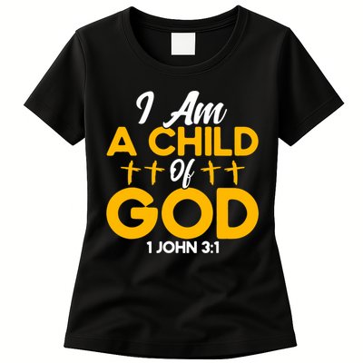Christian Bible Verse John 31 Child Of God Cross Womens T-Shirt