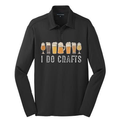 Craft Beer Vintage I Do Crafts Home Brew Art Silk Touch Performance Long Sleeve Polo