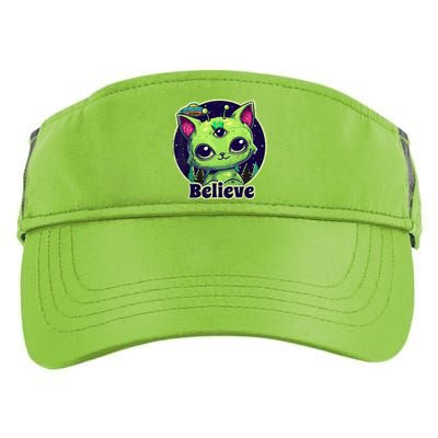 cute alien cat belive in ufo kawaii Adult Drive Performance Visor