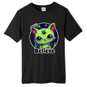 cute alien cat belive in ufo kawaii Tall Fusion ChromaSoft Performance T-Shirt