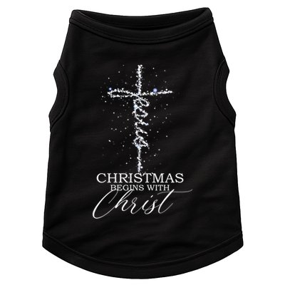 Christmas Begins With Christ Jesus Faithful Christian Light Cute Gift Doggie Tank