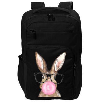 Cute Bunny With Glasses Bubblegum Easter Day Impact Tech Backpack