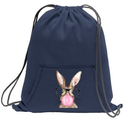 Cute Bunny With Glasses Bubblegum Easter Day Sweatshirt Cinch Pack Bag