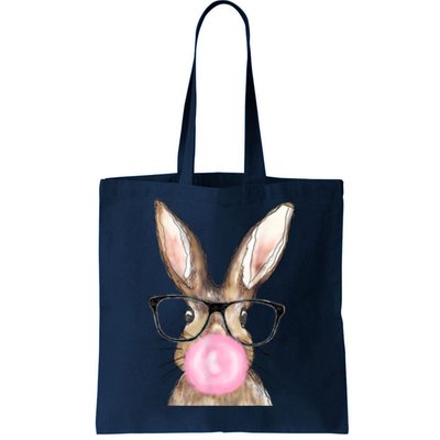 Cute Bunny With Glasses Bubblegum Easter Day Tote Bag