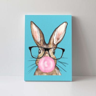 Cute Bunny With Glasses Bubblegum Easter Day Canvas