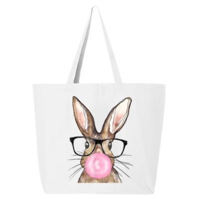 Cute Bunny With Glasses Bubblegum Easter Day 25L Jumbo Tote