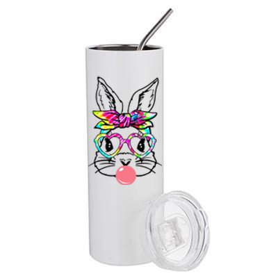 Cute Bunny With Bandana Heart Glasses for Easter Day Stainless Steel Tumbler