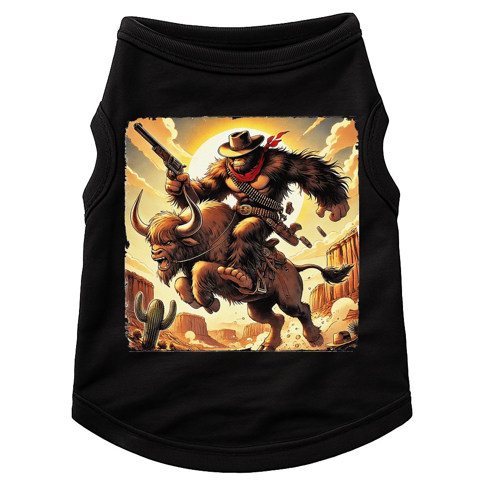 Cowboy Bigfoot Western Vintage Rodeo Graphic Poster Doggie Tank