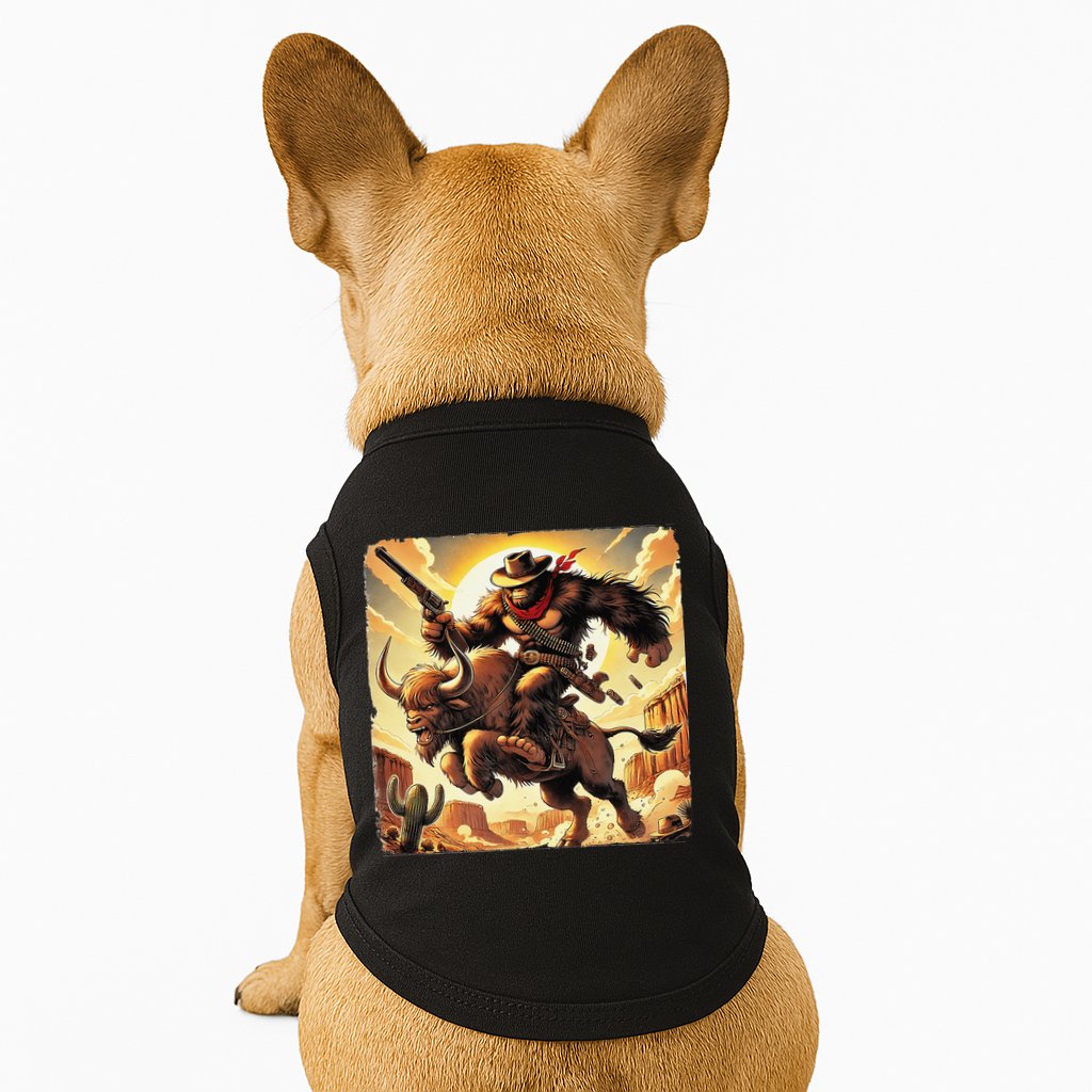 Cowboy Bigfoot Western Vintage Rodeo Graphic Poster Doggie Tank