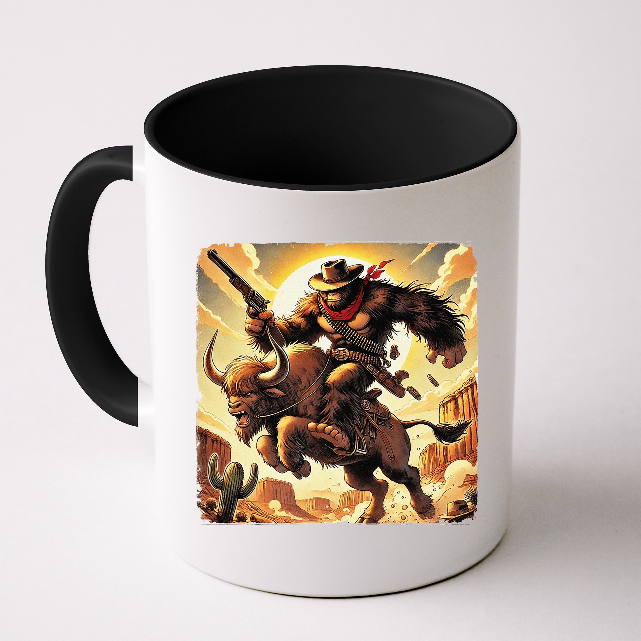 Cowboy Bigfoot Western Vintage Rodeo Graphic Poster Mug