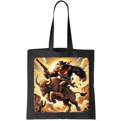 Cowboy Bigfoot Western Vintage Rodeo Graphic Poster Bag