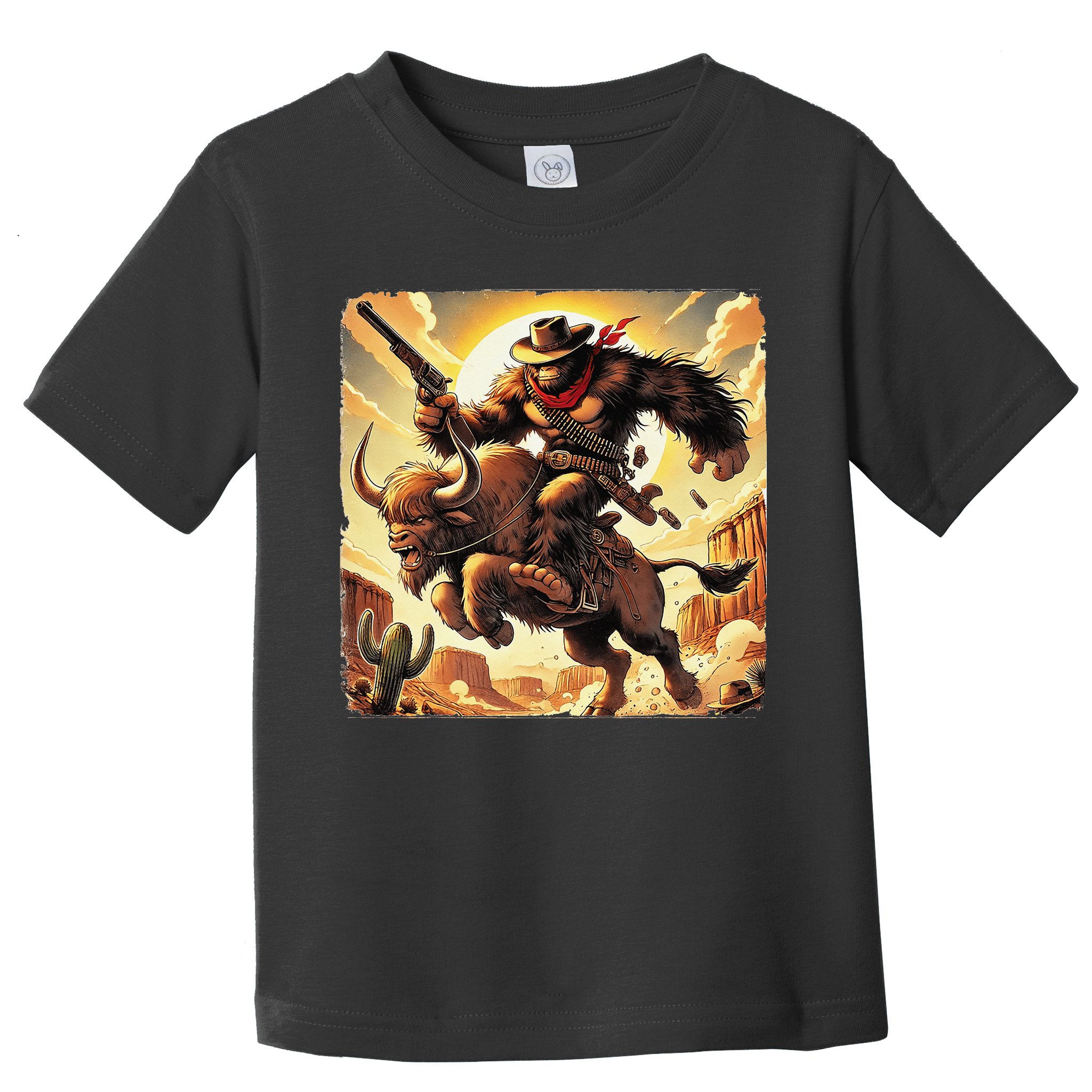 Cowboy Bigfoot Western Vintage Rodeo Graphic Poster Toddler T-Shirt