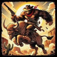 Cowboy Bigfoot Western Vintage Rodeo Graphic Poster Womens T-Shirt