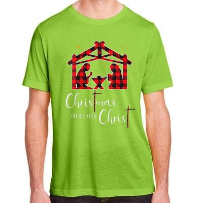 Christmas Begins With Christ Jesus Cross Christian Pajama Adult ChromaSoft Performance T-Shirt